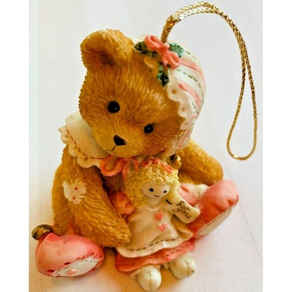 2 Enesco Cherished Teddies - Girl Bear With Doll Ornament 625434 & Erica 176028 - Picture 2 of 12